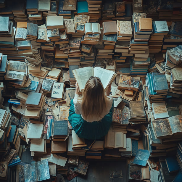 Person reading a book
